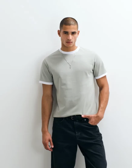 Мужская футболка ASOS Design breatheMAX с окантовкой, антрацитовая