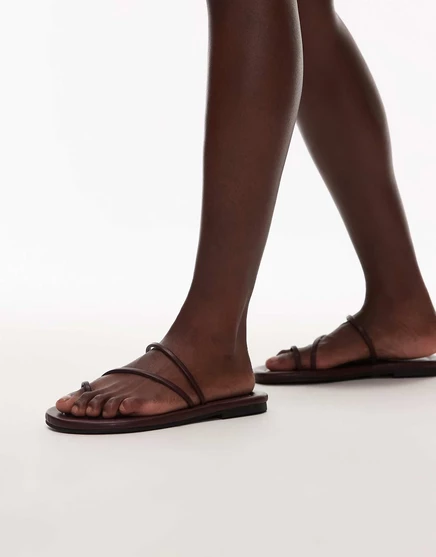 Минималистичные сандалии Topshop Jasper бордового цвета burgundy
