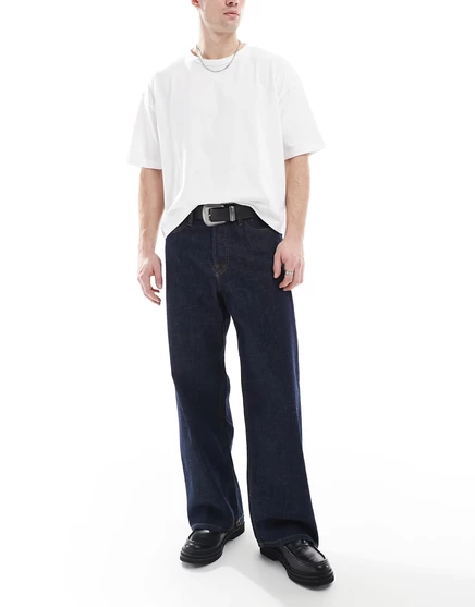 Широкие джинсы Jack &Jones Dave цвета индиго blue denim