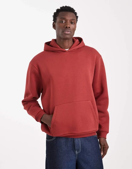 Толстовка свободного кроя ASOS DESIGN essentials красного цвета rosewood