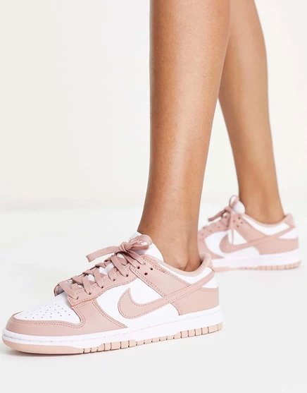 Бело-розовые кроссовки Nike Dunk Low white