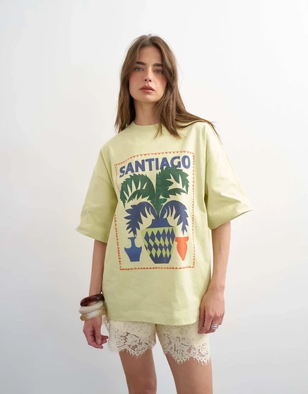 Женская футболка TopShop Santiago оверсайз, светло-зеленая