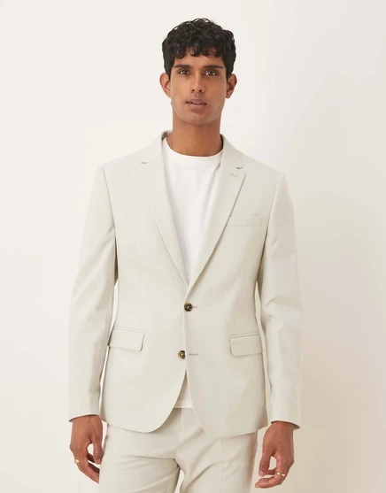 Приталенный пиджак от ASOS DESIGN светло-серого цвета light gray