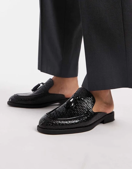Дизайнерские мокасины ASOS mule черного цвета black