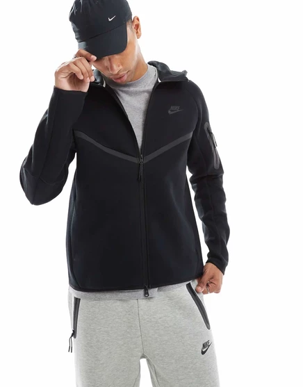 Мужское худи Nike Tech Fleece на молнии, черное