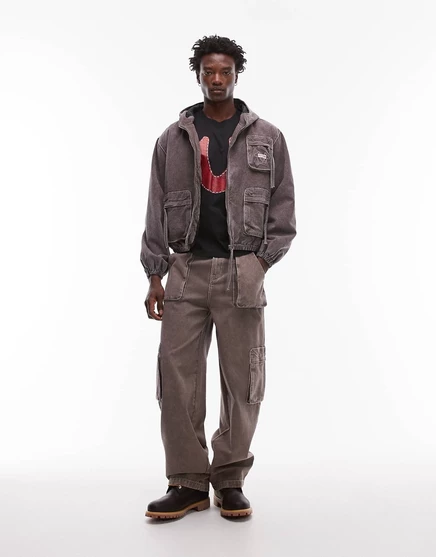 Мужские джинсы True Religion Big T baggy карго, коричневые