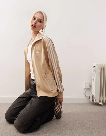 спортивная куртка adidas Originals adicolor firebird бежевого цвета neutral