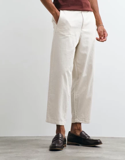 Зауженные брюки ASOS DESIGN из льняной смеси свободного кроя цвета экрю ecru
