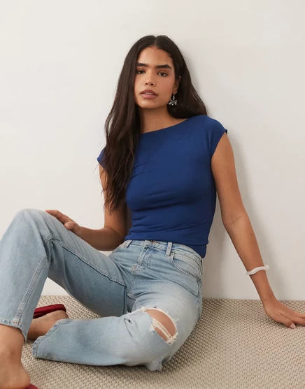 Женский двусторонний топ Abercrombie & Fitch, синий