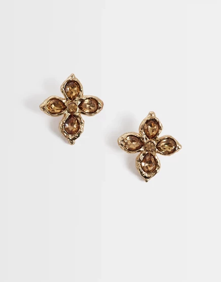 Женские серьги-пусеты Accessorize Molten Cross, золотые
