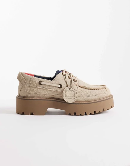 Женские лодочные туфли Tommy Jeans Archive замшевые, глиняные