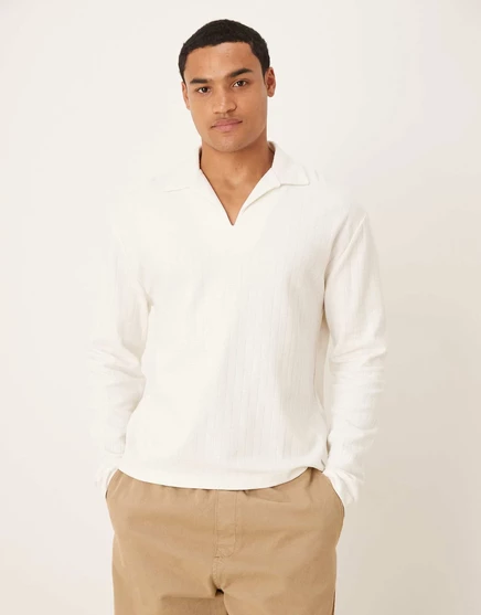 Непринужденное поло ASOS DESIGN с кремовой текстурой coconut milk