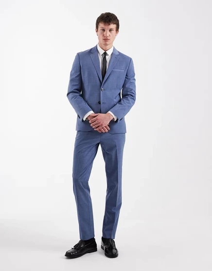 Брюки от костюма Hugo Red Arti hesten slim fit светло-голубого цвета - часть комплекта светло-пастельного синего цвета