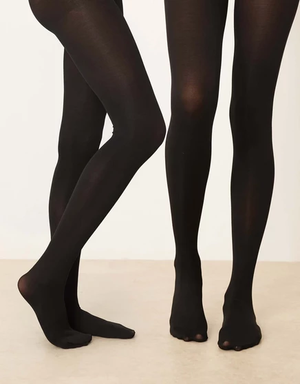 Женские колготки ASOS Design, 2 пары, 80 ден, черные
