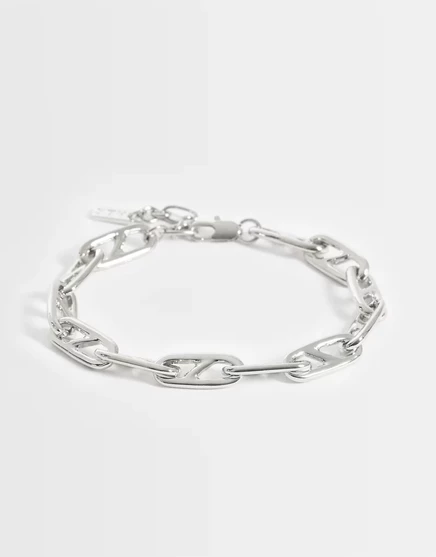 Мужской браслет ASOS Design геометрическая цепь, серебристый