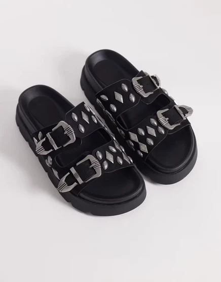 Женские босоножки ASOS Design Flair с заклепками, черные