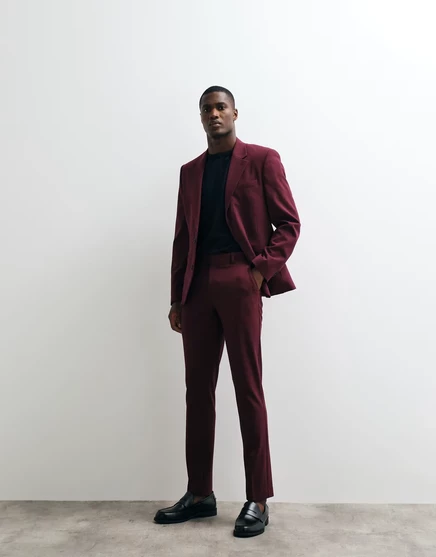 Мужские брюки ASOS Design FlexMax узкие, бордовые