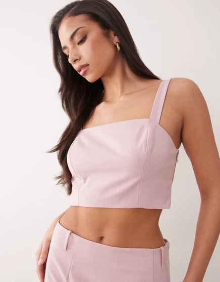 Женский приталенный кроп-топ ASOS Design, розовый