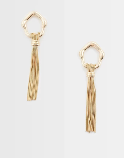 Женские серьги-гвоздики ASOS Design с кисточками, золотистые
