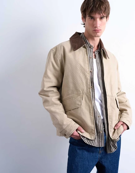 Парусиновая куртка Topman с подкладкой из промытого камня washed stone