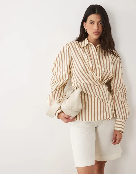 Женская рубашка ASOS Design с рукавами-кокон, желтая
