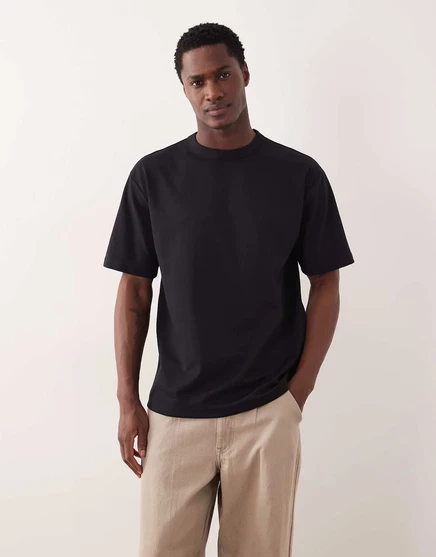 Футболка ASOS DESIGN breatheMAX heavyweight в расслабленном стиле из черной хлопчатобумажной смеси black