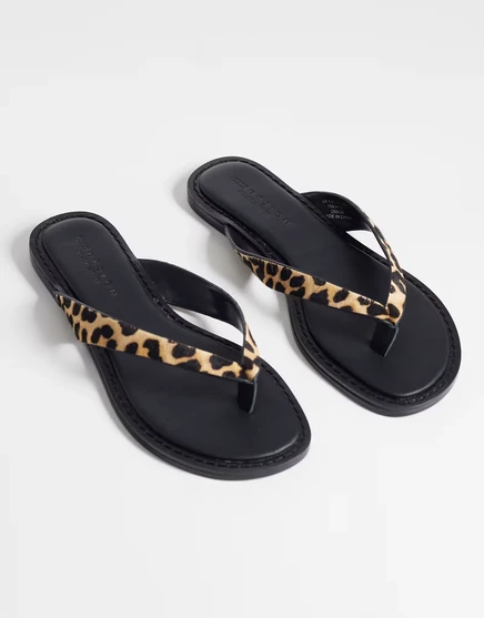 Женские шлепанцы ASOS Design Fenna из натуральной кожи, леопардовые