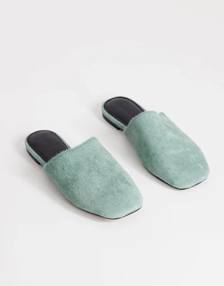 Женские балетки TopShop Lillie, кожаные, бирюзовые