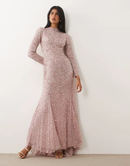 Женское макси-платье Beauut Embellished, светло-розовое