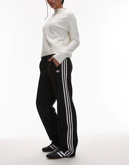 спортивные брюки adidas Originals Firebird черно-белого цвета черный/белый