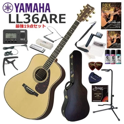 Акустическая гитара Yamaha LL36 ARE/NT, набор 19 предметов