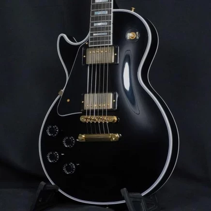 Леворукая электрогитара Gibson Les Paul Custom, чёрная