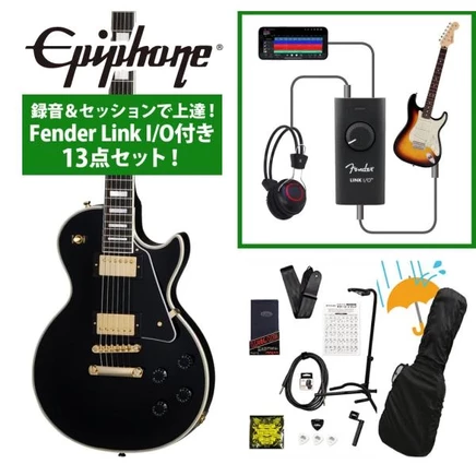 Электрогитара Epiphone Les Paul Custom, чёрная, 13 шт.
