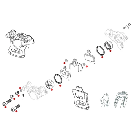 Комплект для обслуживания поршня суппорта SRAM для дискового тормоза RED AXS D1 - 11.5018.065.002 черный