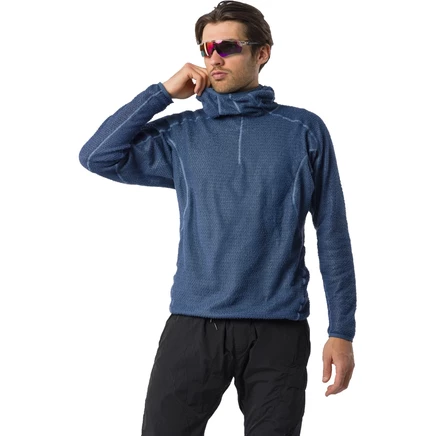 Мужская флисовая толстовка Castelli Alpha с капюшоном - rock blue 405 синий