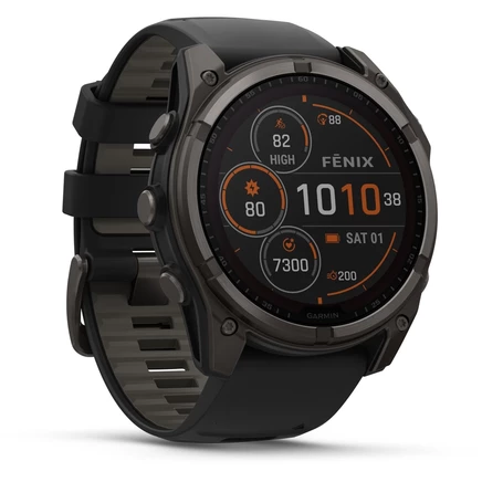 Умные GPS-часы Garmin fenix 8 Sapphire Solar - 51 мм - Graphit/Carbon Gray Titan DLC black