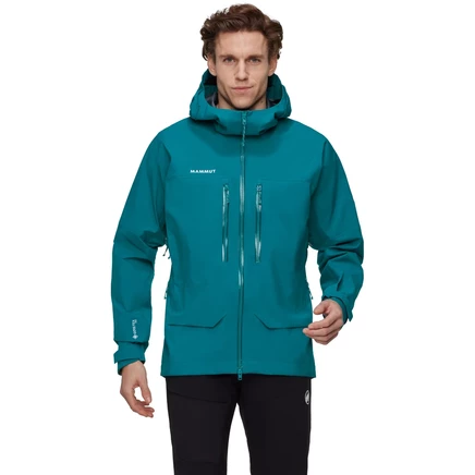 Мужская куртка с капюшоном Mammut Crater Pro Hardshell - темно-бирюзовый