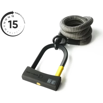 Замок для велосипеда Texlock с D-lock, 160 см, серый