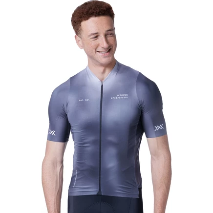 Мужская футболка X-Bionic Corefusion Aero Jersey - темная монохроматическая тепловая карта, серый, синий