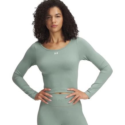 Женская бесшовная лонгслив-футболка Under Armour, зеленая