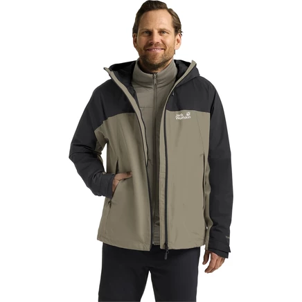 Мужская куртка Jack Wolfskin Wild Places 3в1 - льняной серый, бежевый