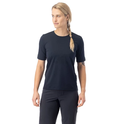 женская рубашка с коротким рукавом из атласа 7mesh - черный black