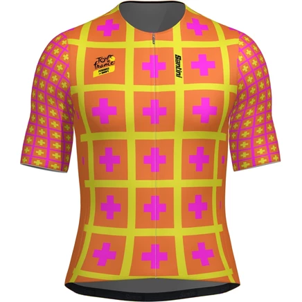 Женские майки Santini из коллекции Zwift Grand Départ Suisse для Тур де Франс™ 2026 RE97175CSUIS6TDF - arancio fluo AF оранжевого цвета.