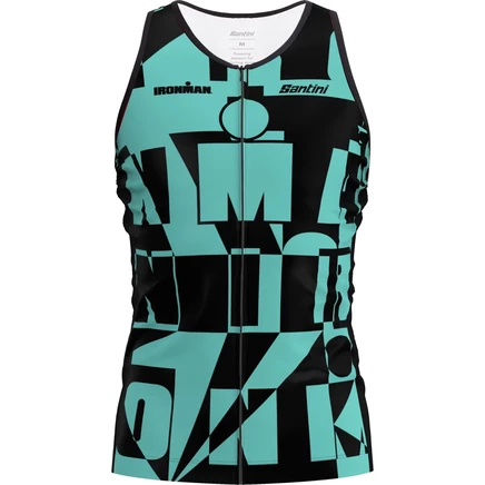 Мужской триатлонный топ Santini Enigma IRONMAN 4I6300ENIGM, бирюзовый