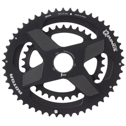 Двойная овальная звезда Rotor Q-Rings Direct Mount, черная