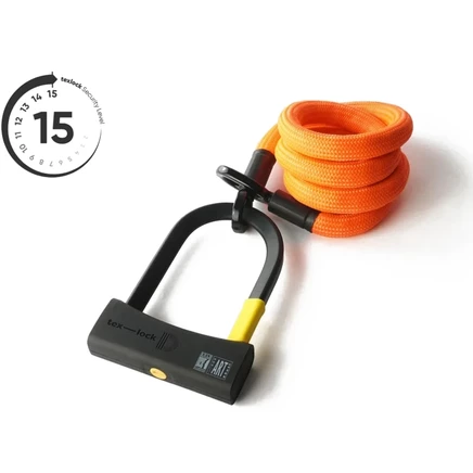 Трос Texlock Eyelet с D-lock, 160 см, оранжевый