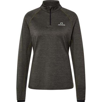 Женский лонгслив Newline Pace Half Zip, серый меланж