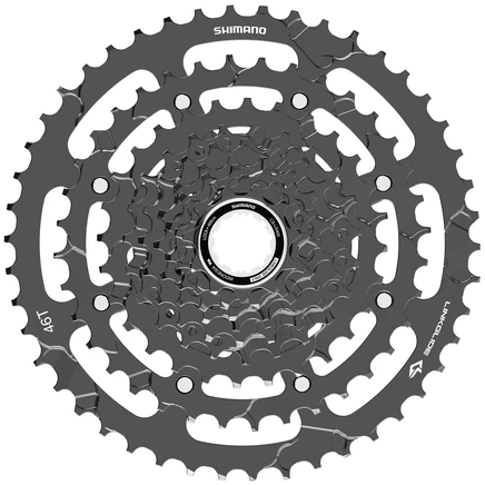 Кассета Shimano CS-LG400 LinkGlide 9-скор., 11–46 зуб., серая