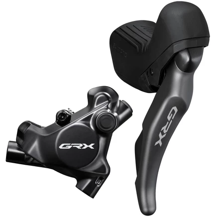 Дисковый тормоз Shimano GRX ST-RX820 + BR-RX820 - STI | Гидравлический | С плоским креплением | 2x12-ступенчатый - правый | задний черный