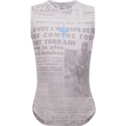 Мужская базовая майка Santini Maillot Jaune M.Ventoux без рукавов, бело-серая